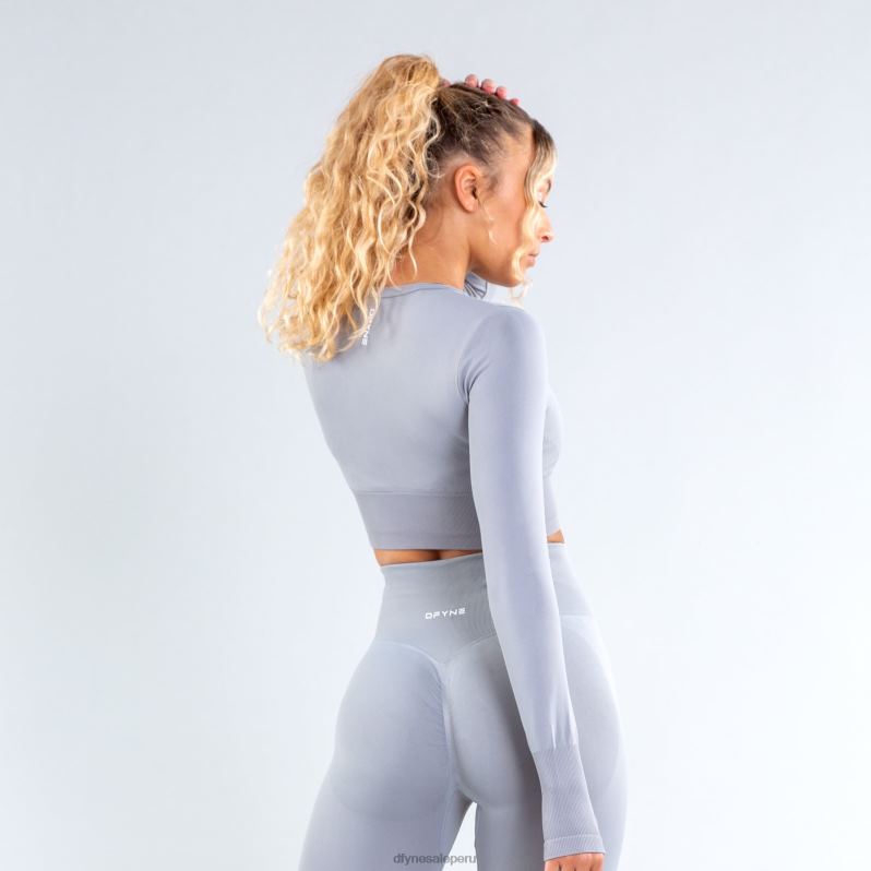 ropa HR0PN119 gris piedra claro Dfyne top corto dinámico