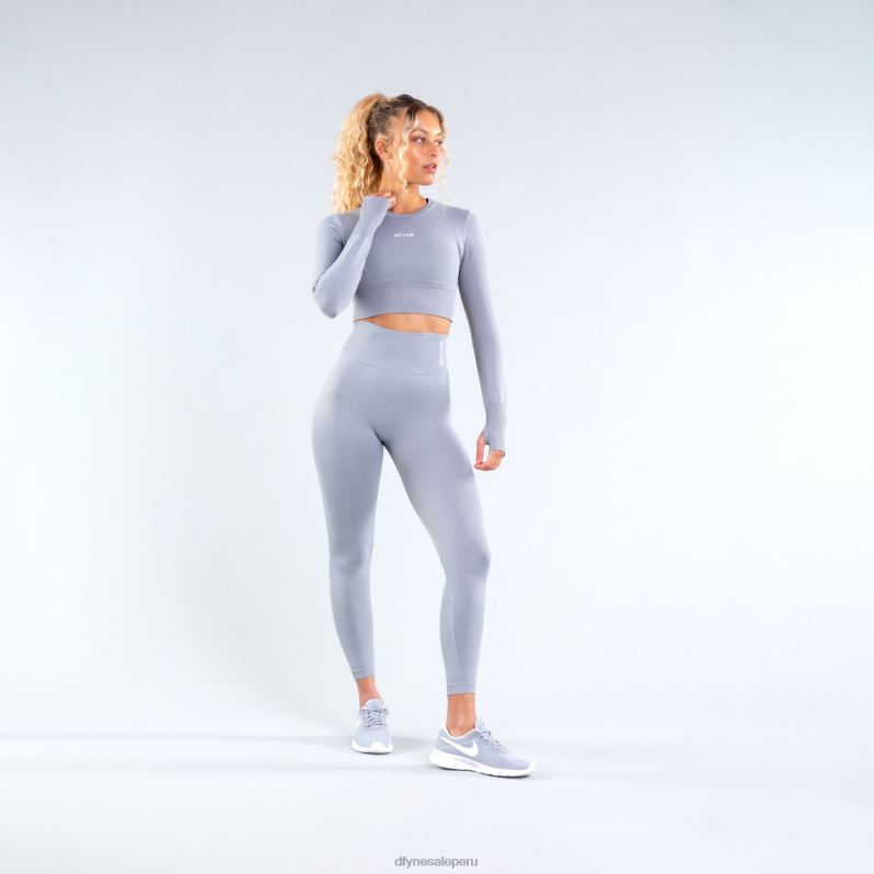 ropa HR0PN119 gris piedra claro Dfyne top corto dinámico