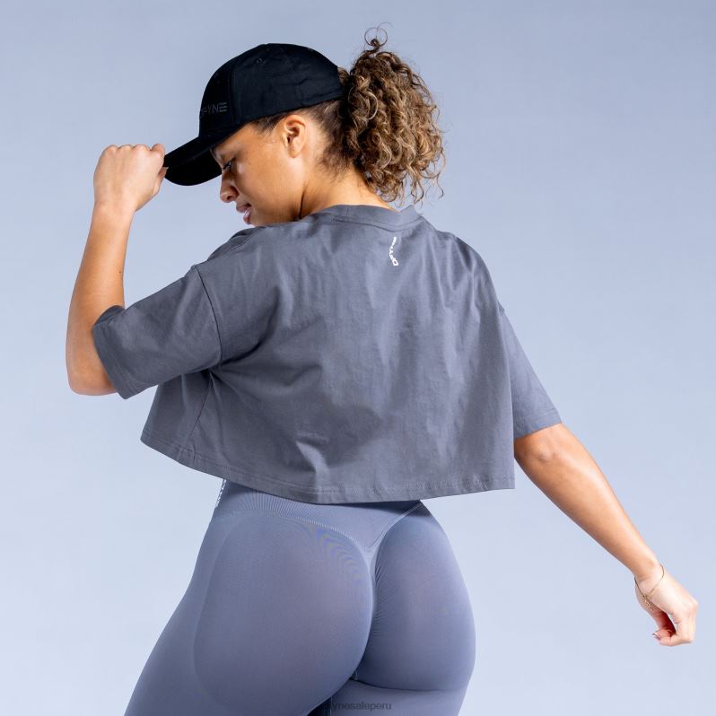 ropa HR0PN133 gris oscuro Dfyne revivir crop top