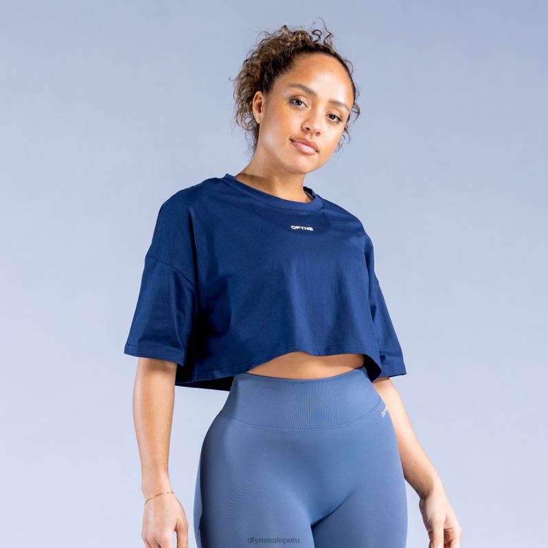 ropa HR0PN134 azul zafiro oscuro Dfyne revivir crop top