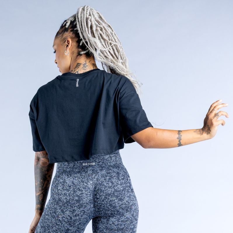 ropa HR0PN32 negro Dfyne revivir crop top