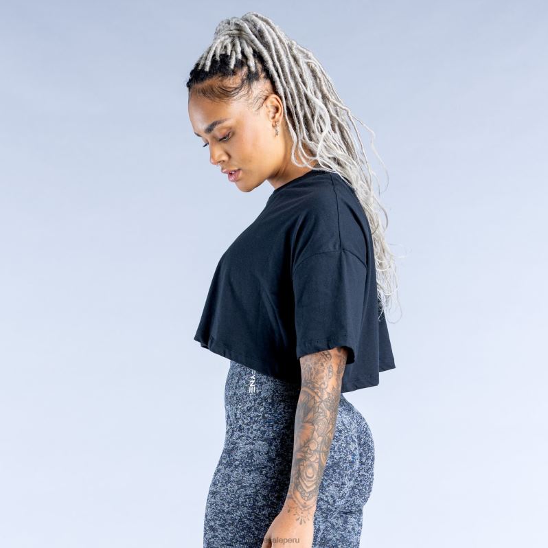 ropa HR0PN32 negro Dfyne revivir crop top