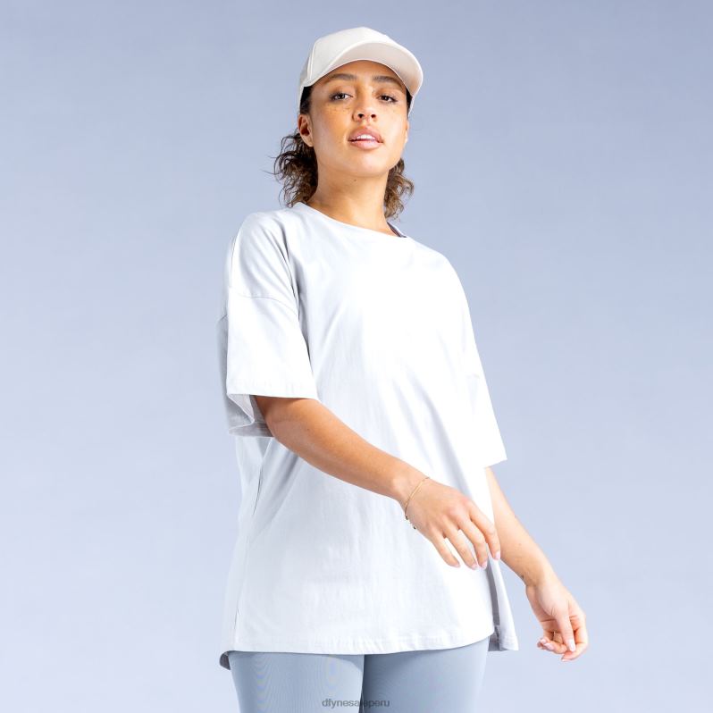 tapas HR0PN136 gris hielo Dfyne luxe revive camiseta extragrande