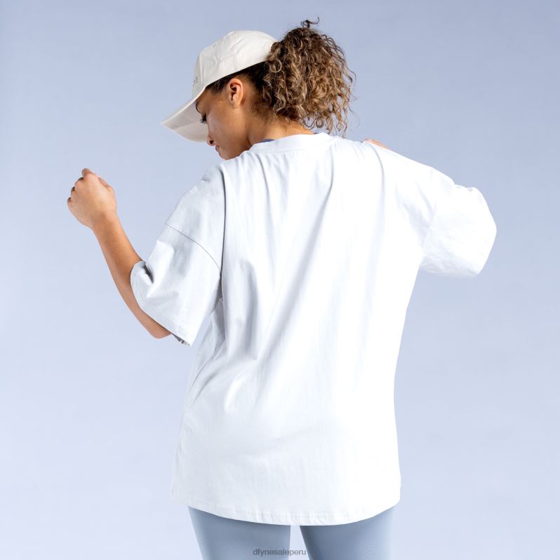 tapas HR0PN136 gris hielo Dfyne luxe revive camiseta extragrande