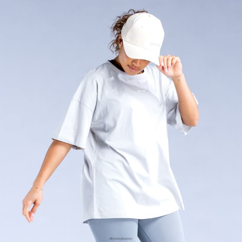 tapas HR0PN136 gris hielo Dfyne luxe revive camiseta extragrande