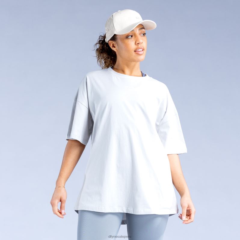 tapas HR0PN136 gris hielo Dfyne luxe revive camiseta extragrande