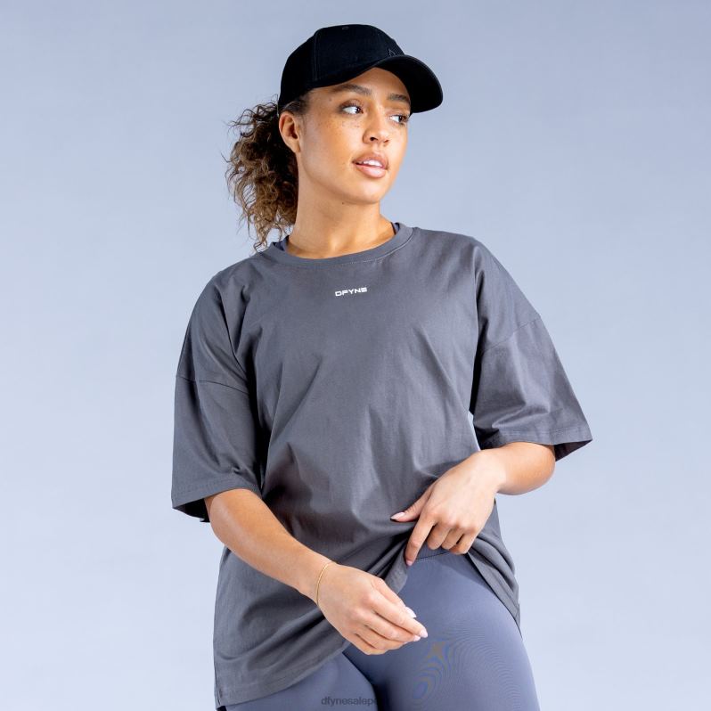 tapas HR0PN137 gris oscuro Dfyne luxe revive camiseta extragrande