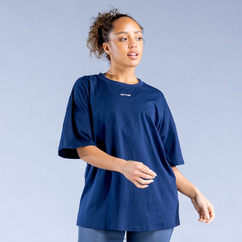 tapas HR0PN138 azul zafiro oscuro Dfyne luxe revive camiseta extragrande