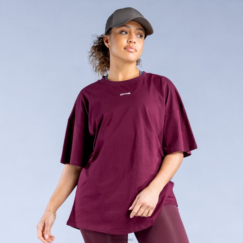 tapas HR0PN139 borgoña Dfyne luxe revive camiseta extragrande