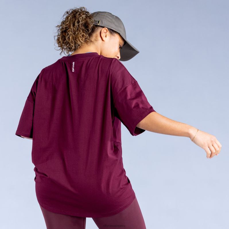 tapas HR0PN139 borgoña Dfyne luxe revive camiseta extragrande