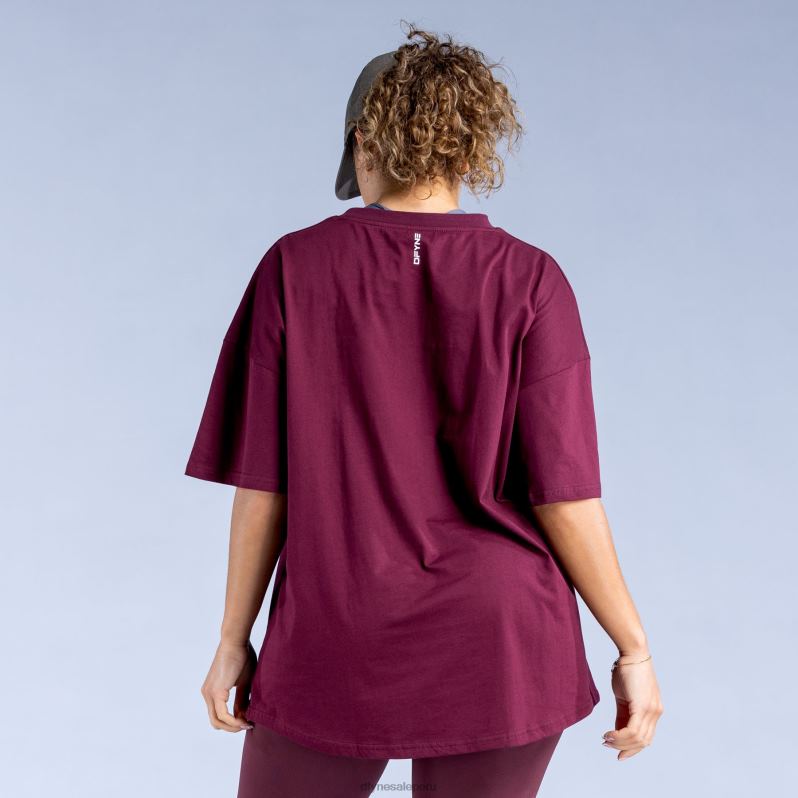 tapas HR0PN139 borgoña Dfyne luxe revive camiseta extragrande