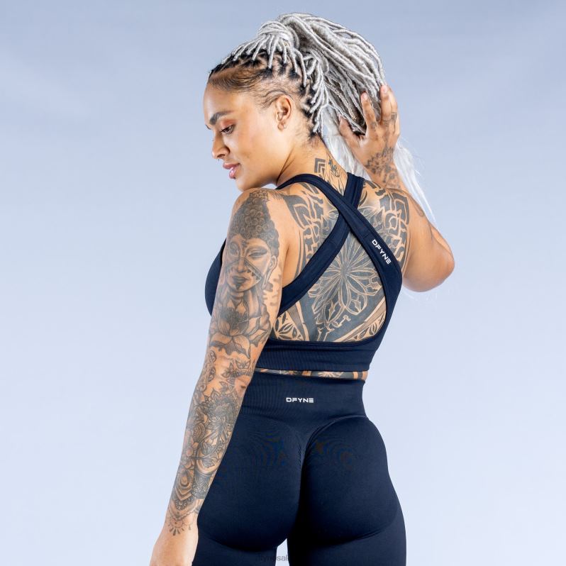 tapas HR0PN29 medianoche negro Dfyne sujetador deportivo dinámico sin costuras
